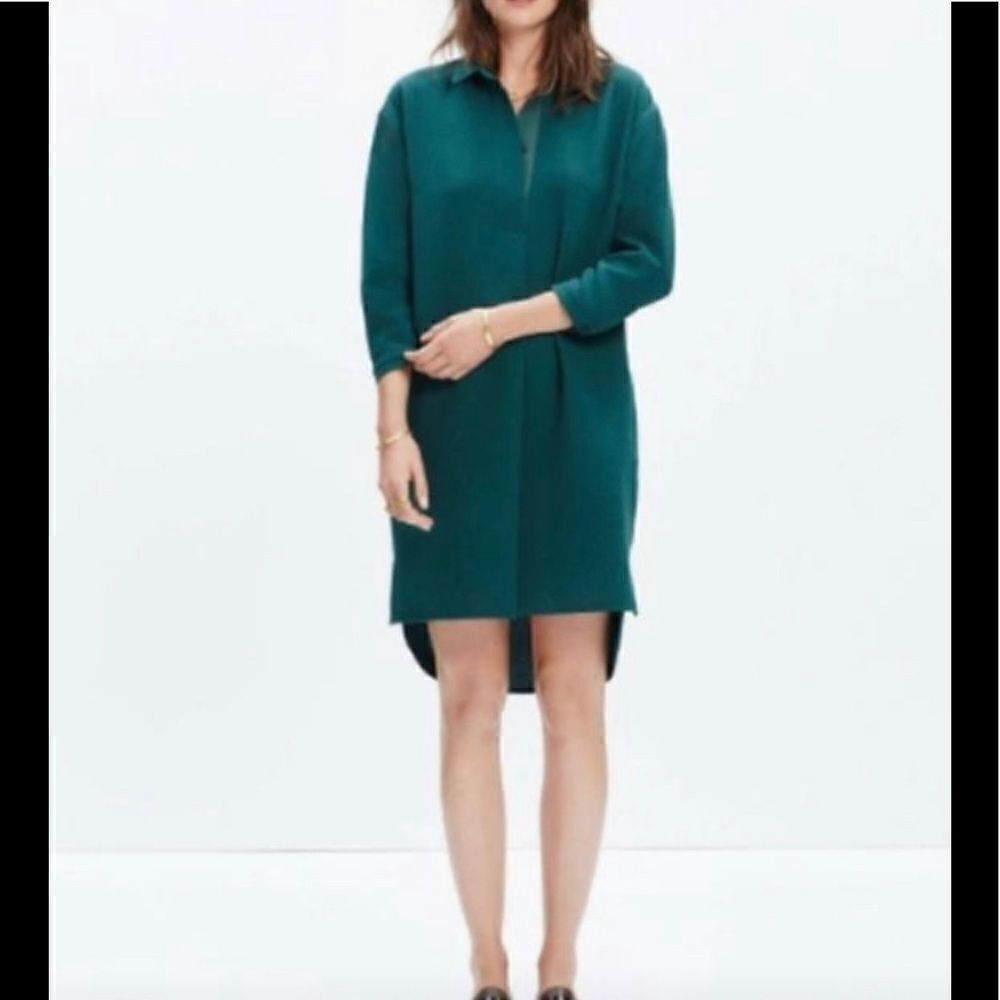🎉👗HP👗🎉Madewell Moviehouse Shirtdress hunter green sz small